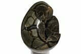 Septarian Dragon Egg Geode - Black Crystals #124522-2